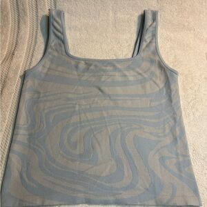 Hollister Blue Fitted Sleeveless Square Neck Tank Top